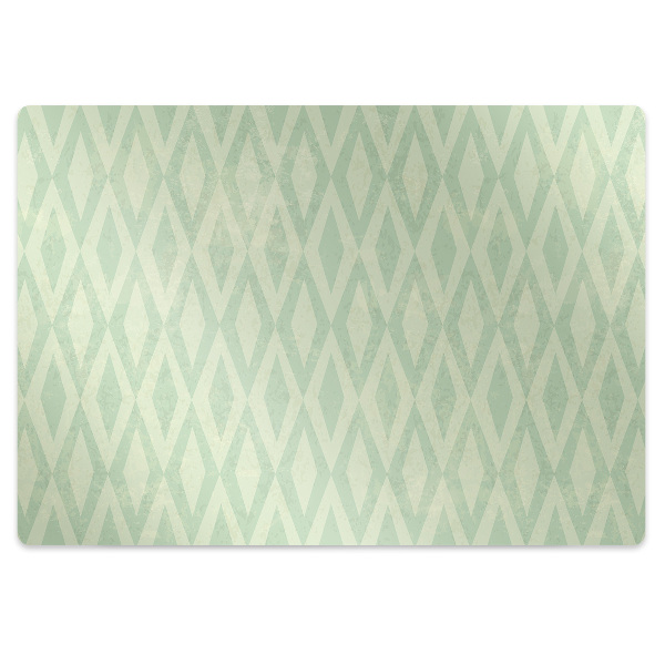 Desk chair mat green diamonds