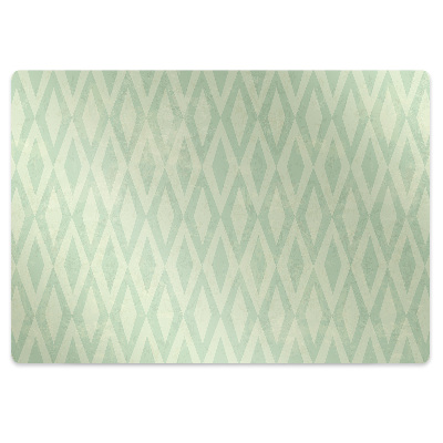 Desk chair mat green diamonds