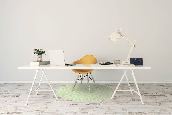 Desk chair mat green diamonds