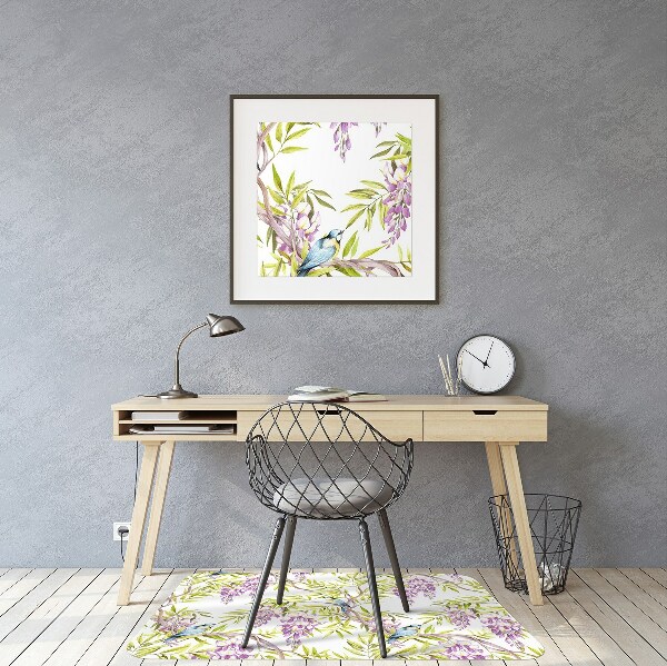 Office chair mat Birds on a branch