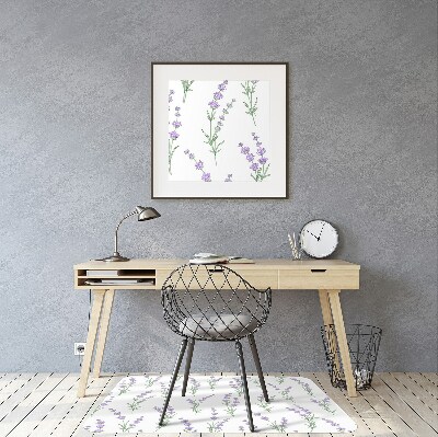 Office chair floor protector lavender flowers