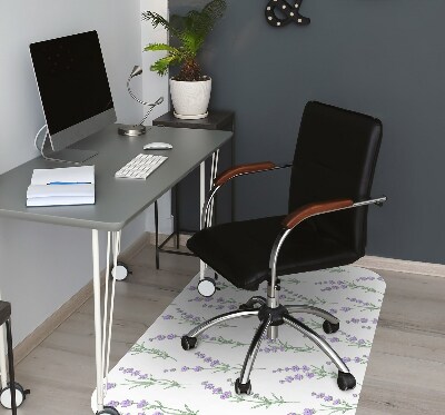 Office chair floor protector lavender flowers