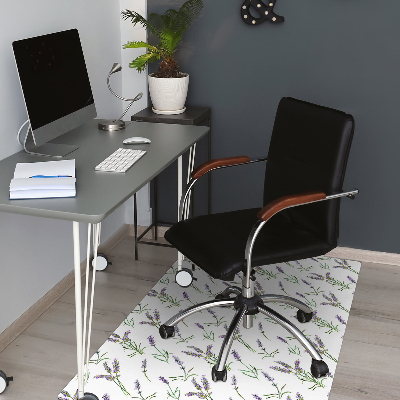 Office chair floor protector lavender flowers