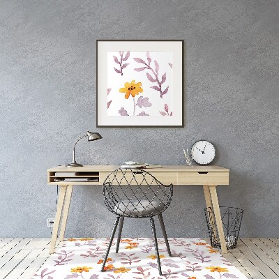 Chair mat floor panels protector painted flowers