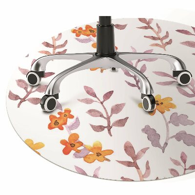 Chair mat floor panels protector painted flowers