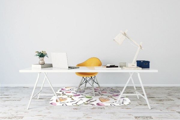 Office chair floor protector Retro old keys