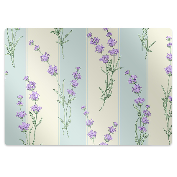 Office chair floor protector lavender flowers