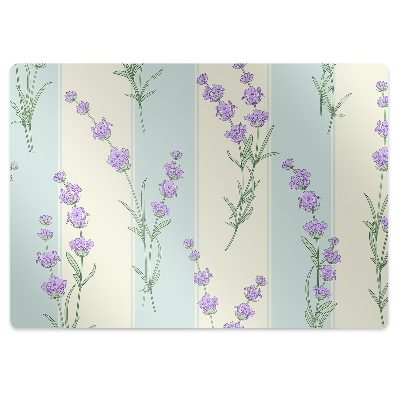 Office chair floor protector lavender flowers