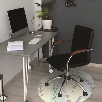 Office chair floor protector lavender flowers