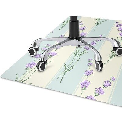 Office chair floor protector lavender flowers