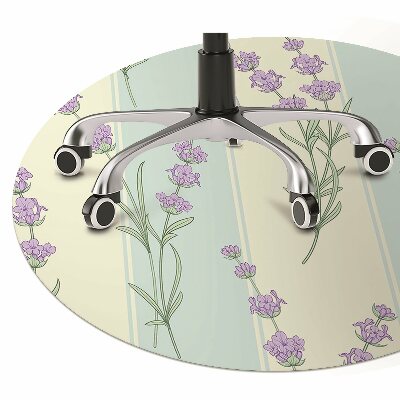 Office chair floor protector lavender flowers