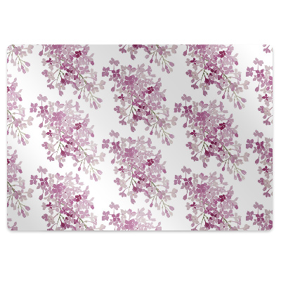 Desk chair mat pink flowers