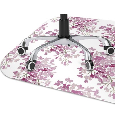 Desk chair mat pink flowers