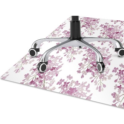 Desk chair mat pink flowers