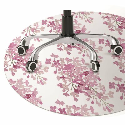 Desk chair mat pink flowers