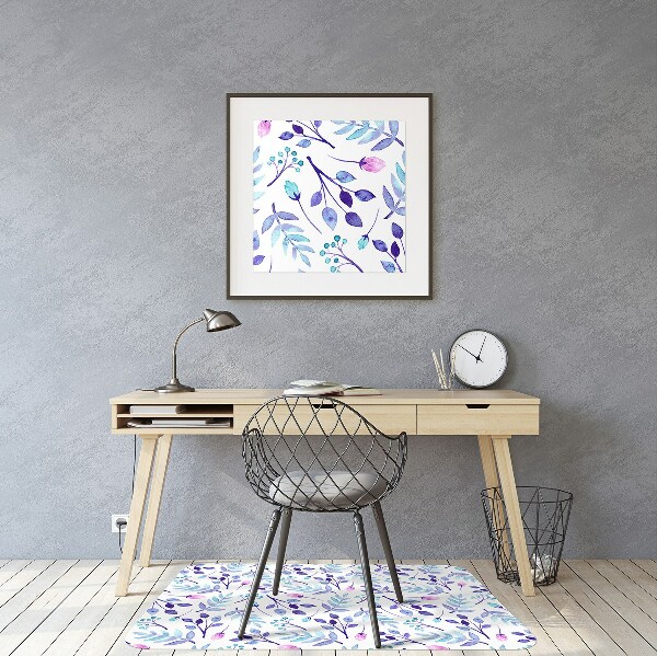 Office chair mat purple twigs