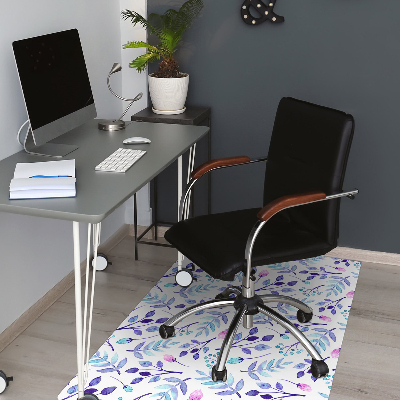 Office chair mat purple twigs