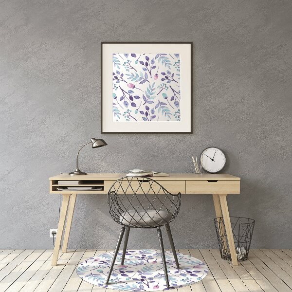 Office chair mat purple twigs