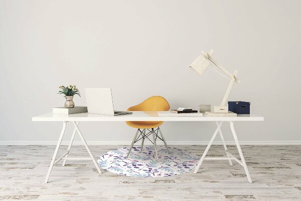 Office chair mat purple twigs