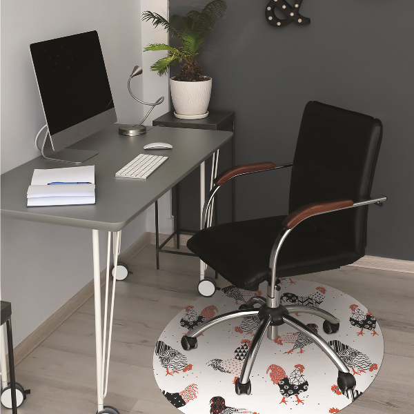 Chair mat floor panels protector geometry roosters
