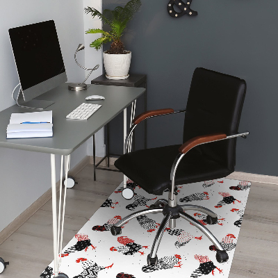 Chair mat floor panels protector geometry roosters