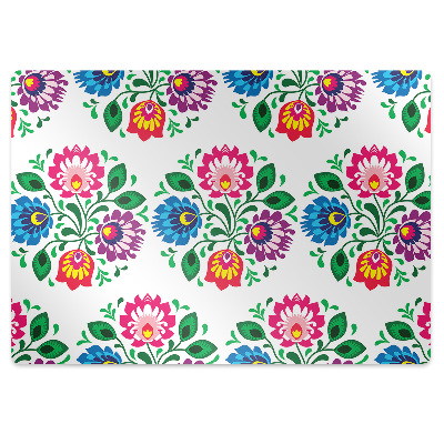 Office chair floor protector Flowers folk style