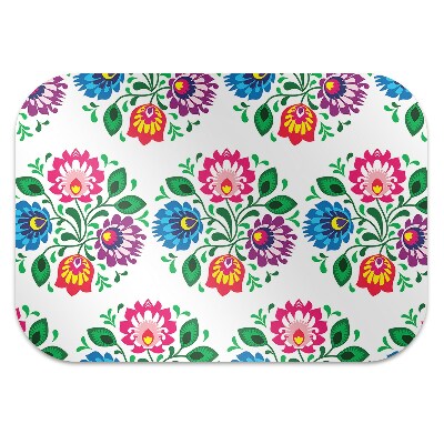 Office chair floor protector Flowers folk style