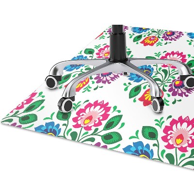 Office chair floor protector Flowers folk style