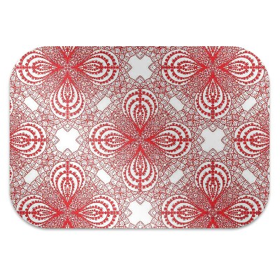 Chair mat floor panels protector red lace