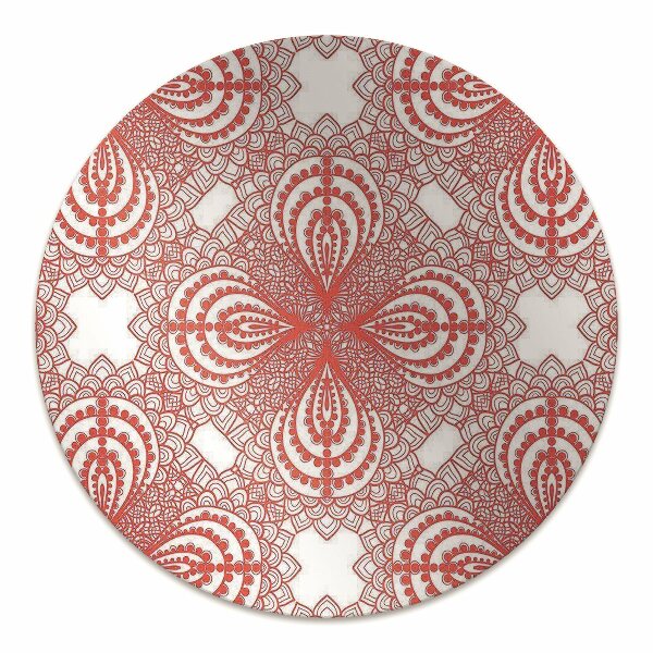 Chair mat floor panels protector red lace