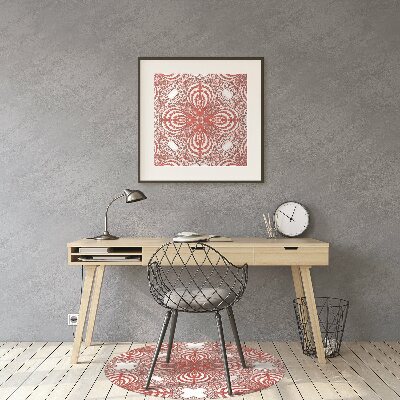 Chair mat floor panels protector red lace