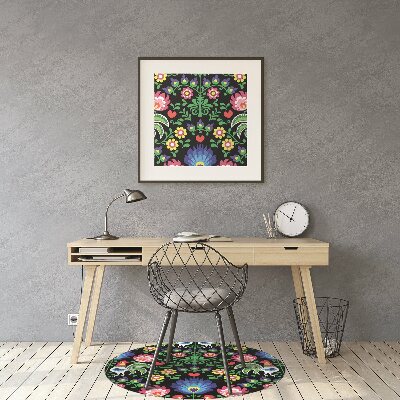 Desk chair mat folk art