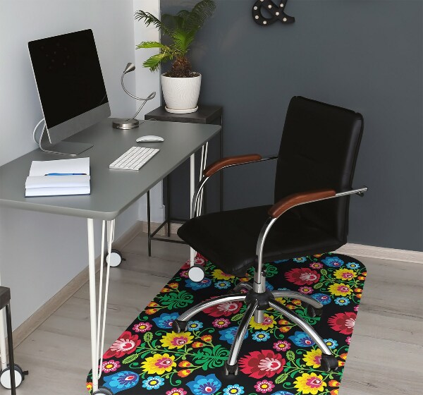 Desk chair mat folk art