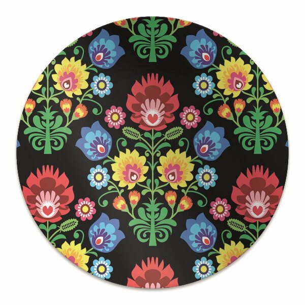 Desk chair mat folk art