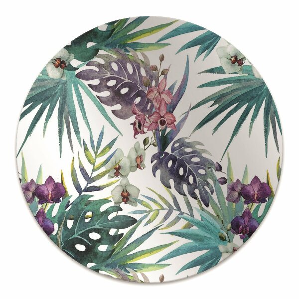 Office chair mat tropical leaves
