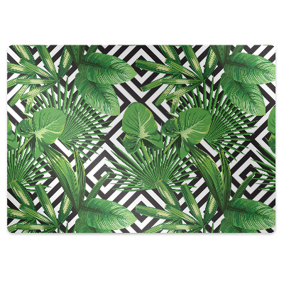 Office chair mat tropical leaves