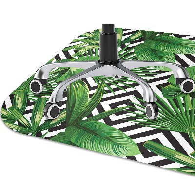 Office chair mat tropical leaves