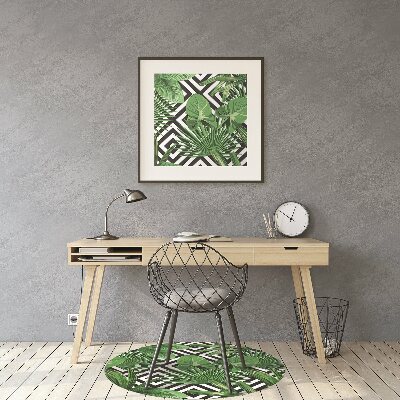 Office chair mat tropical leaves