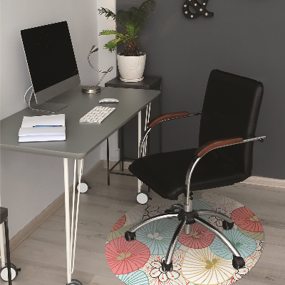 Office chair floor protector flowery pattern