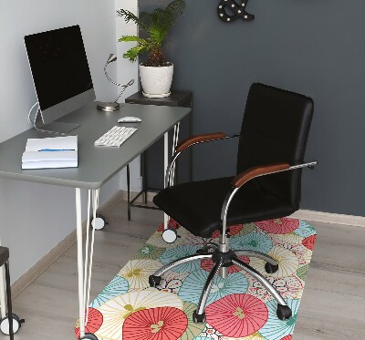 Office chair floor protector flowery pattern