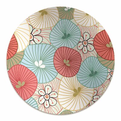 Office chair floor protector flowery pattern