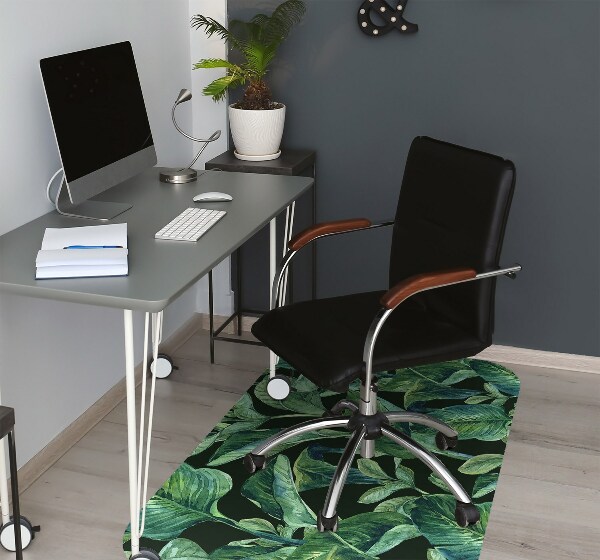 Office chair mat tropical leaves
