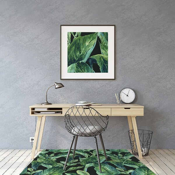 Office chair mat tropical leaves