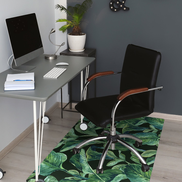 Office chair mat tropical leaves