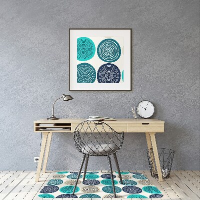 Office chair mat abstract circles