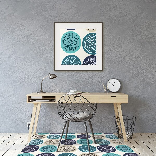 Office chair mat abstract circles