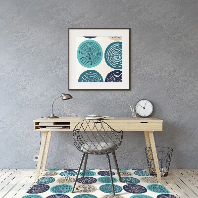 Office chair mat abstract circles