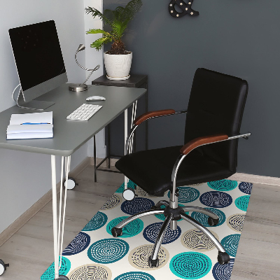 Office chair mat abstract circles