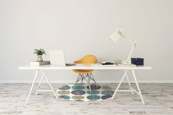 Office chair mat abstract circles