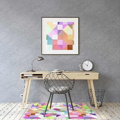 Chair mat floor panels protector colorful mosaic